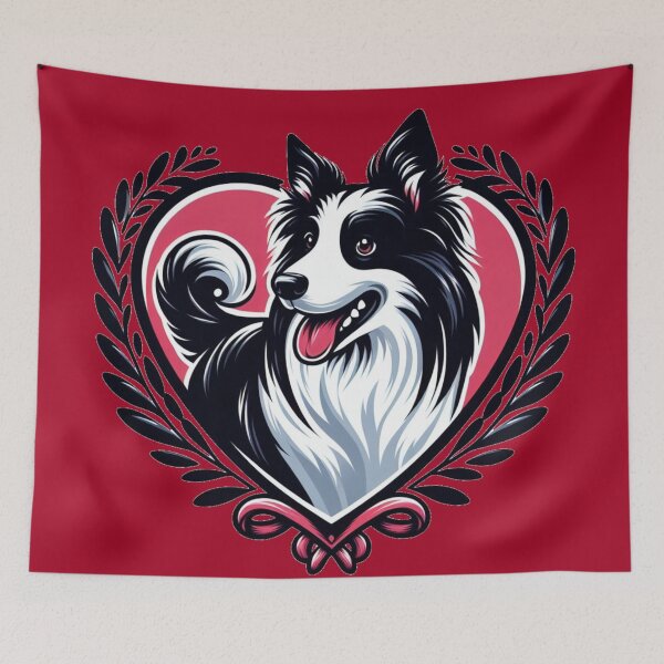 Item preview, Border Collie Black And White Dogs smiley Dog Valentine's Heart designed and sold by CoffeeIsATrip.