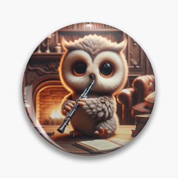 Item preview, Owl playing clarinet designed and sold by Clarinetu.