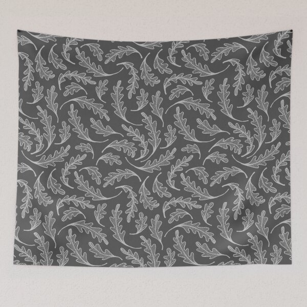 Item preview, Leafy Wavy Pattern │ Natural Romantic │ Quartz and Silver Grey │ Pencil Line Art designed and sold by KooKooRuz.