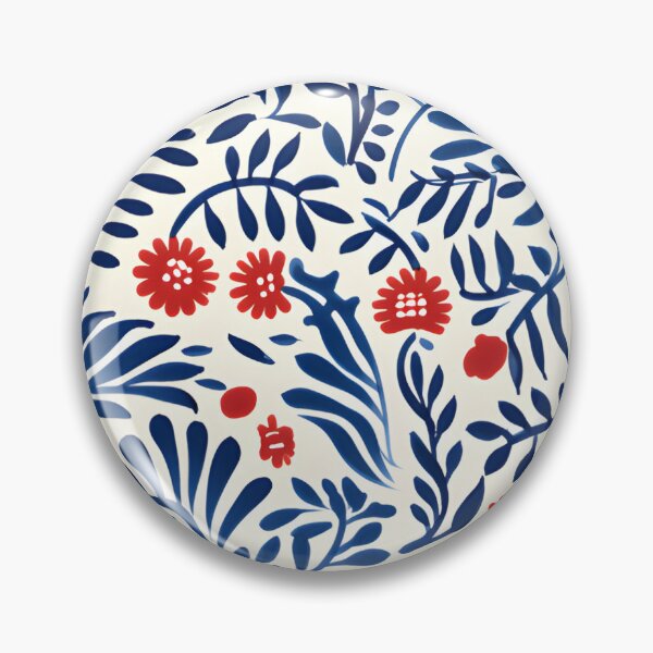 Item preview, Red blue flower seamless pattern designed and sold by varinchai.