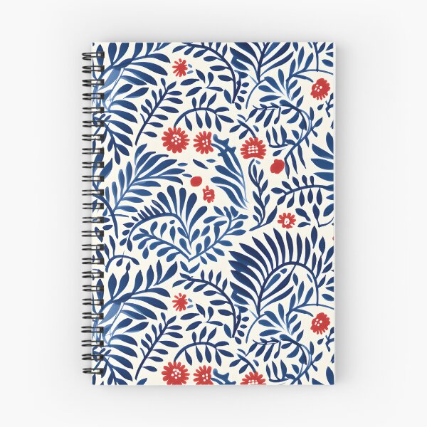 Item preview, Red blue flower seamless pattern designed and sold by varinchai.