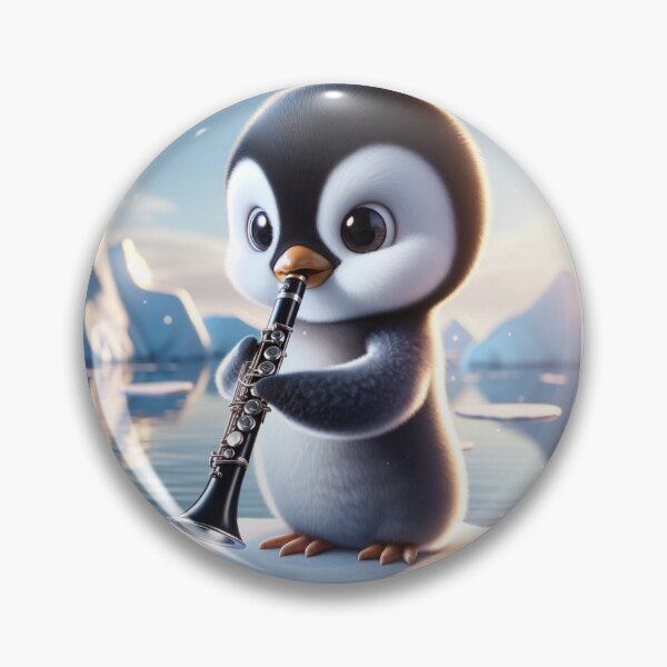 Item preview, Penguin playing clarinet designed and sold by Clarinetu.