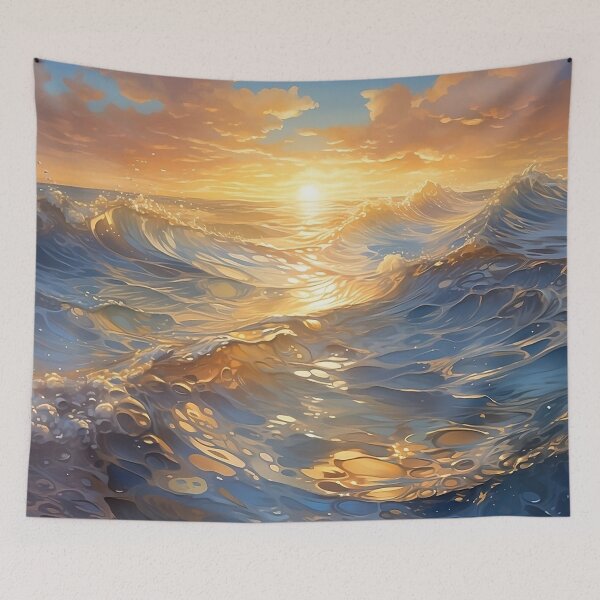 Item preview, Ondas de reacción al atardecer - Arte digital designed and sold by SnoopyTF.