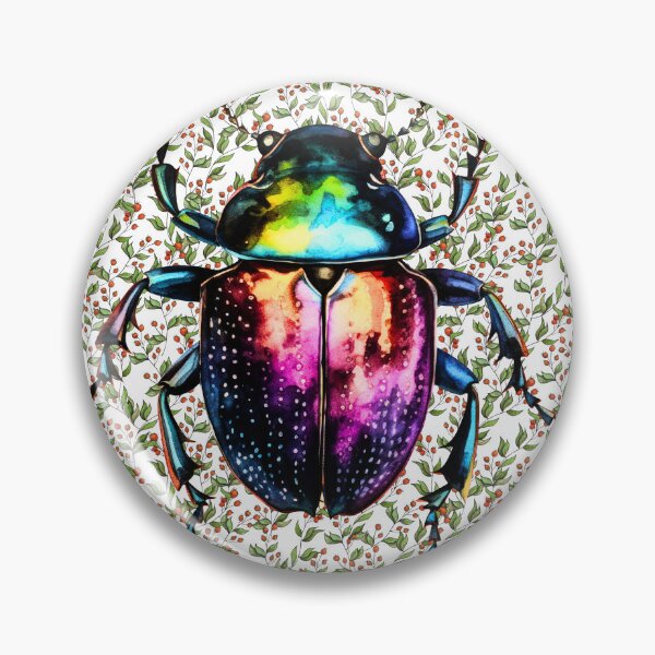 Item preview,  colorful beetle on background with flowers designed and sold by Vilemo.