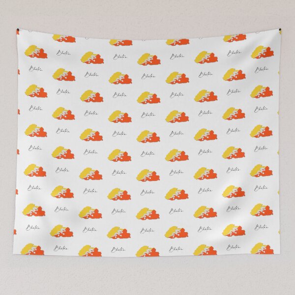 Item preview, Bhutan Country Map and Flag Himalayas Asia designed and sold by dk-design85.