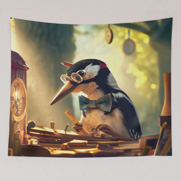 Item preview, 'Woodrow, the clockmaker, wanted to get finished before one of his headaches came along...' designed and sold by ArtSea-Bubble.