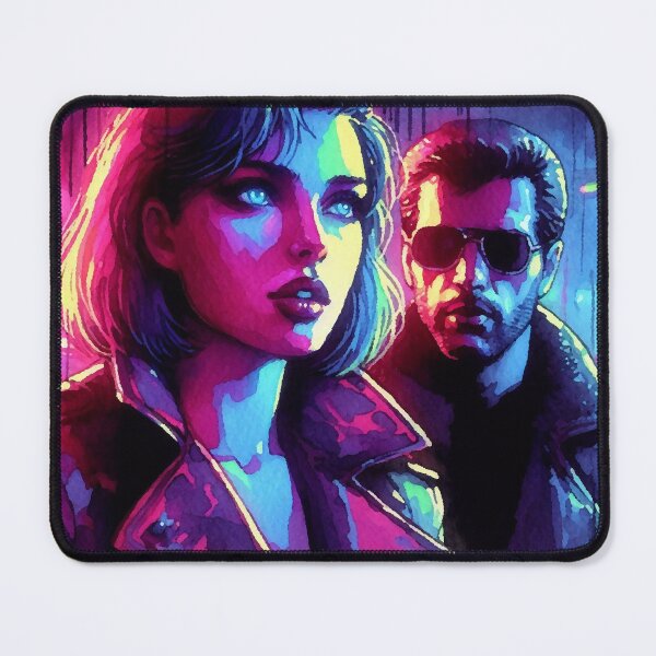 Item preview, Neon Noir 80s Detective Couple [Watercolor] designed and sold by RESToRAPTOR.