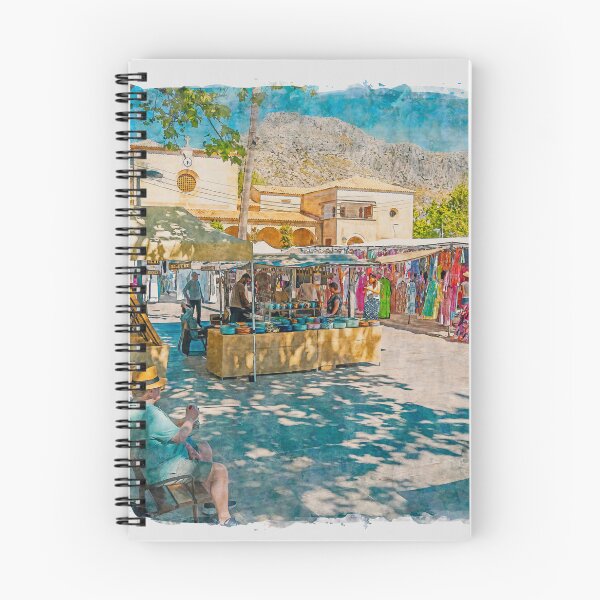 Item preview, Efecto Acuarela Del Mercado De La Plaza De Puerto Pollensa designed and sold by GG WALL ART.