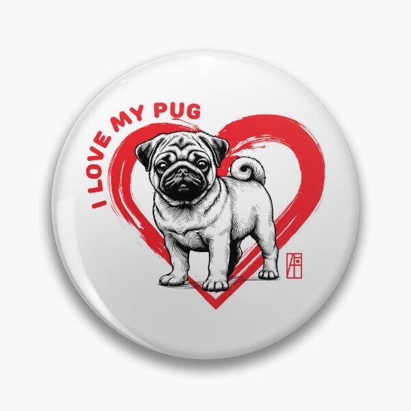 Artikelvorschau, Ich liebe meinen Mops – ich liebe meinen Hund – Liebling entworfen und verkauft von ArtProjectShop.