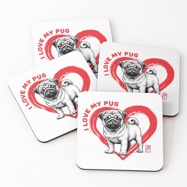 Artikelvorschau, Ich liebe meinen Mops – ich liebe meinen Hund – Liebling entworfen und verkauft von ArtProjectShop.
