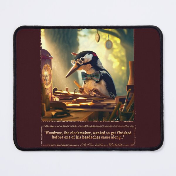 Item preview, (With text) 'Woodrow, the clockmaker, wanted to get finished before one of his headaches came along...' designed and sold by ArtSea-Bubble.