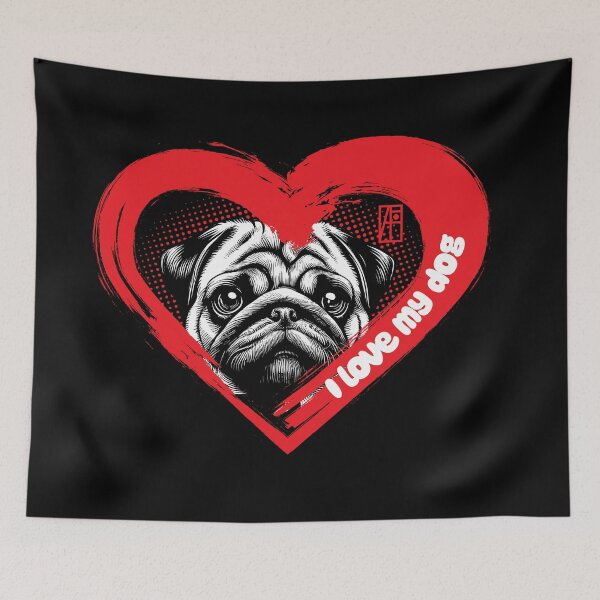 Item preview, I Love My Pug - Darling dog - I Love my dog designed and sold by ArtProjectShop.