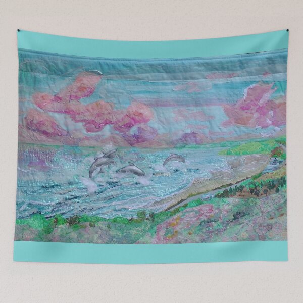 Item preview, Malibu. Billionaire Beach.Dolphins designed and sold by NisaKiley.
