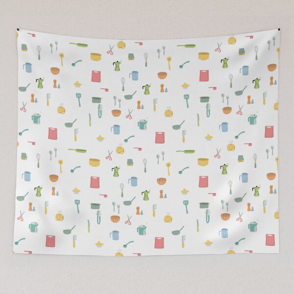 Item preview, Pastel Kitchen Pattern – Cute Cooking Utensils designed and sold by Chigurena.