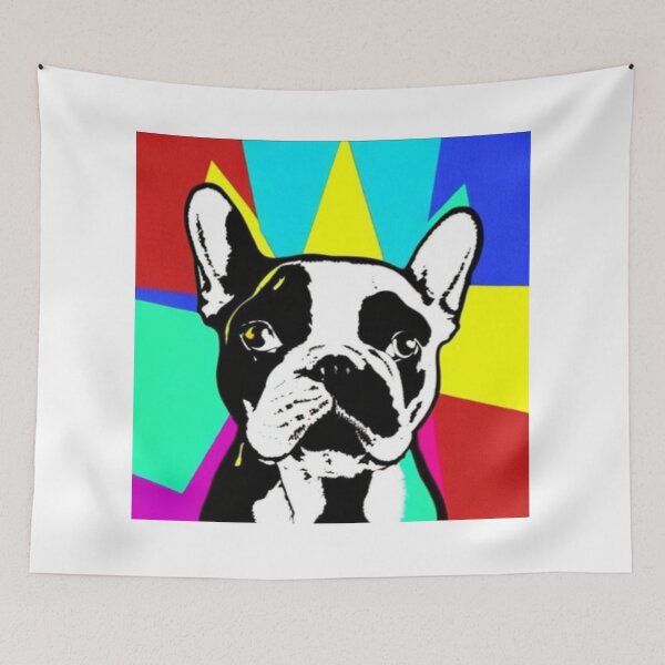 Item preview, French bulldog pop art - Frenchie - funky punky designed and sold by TheRubberOnion.