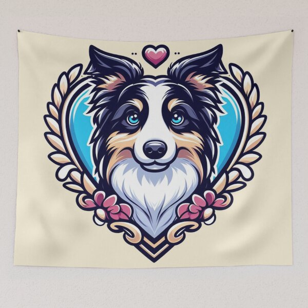 Item preview, Border Collie Black And White Cottagecore Dog Valentine's Day designed and sold by CoffeeIsATrip.