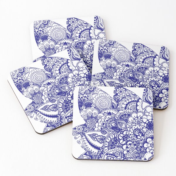 Item preview, Blue zentangle designed and sold by Magdalena Borkowska.