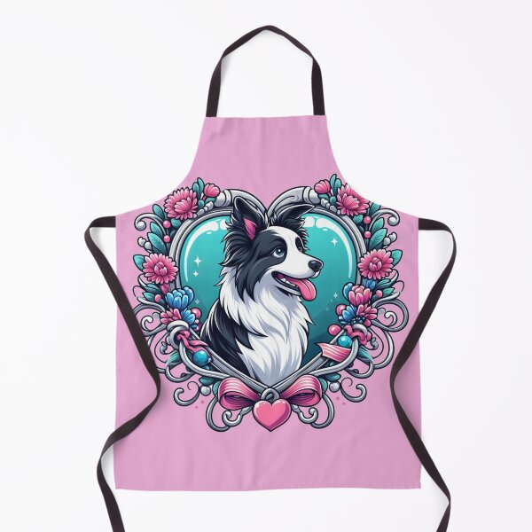 Item preview, Border Collie Black And White Cottagecore Dog Valentine Heart designed and sold by CoffeeIsATrip.
