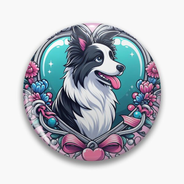 Item preview, Border Collie Black And White Cottagecore Dog Valentine Heart designed and sold by CoffeeIsATrip.