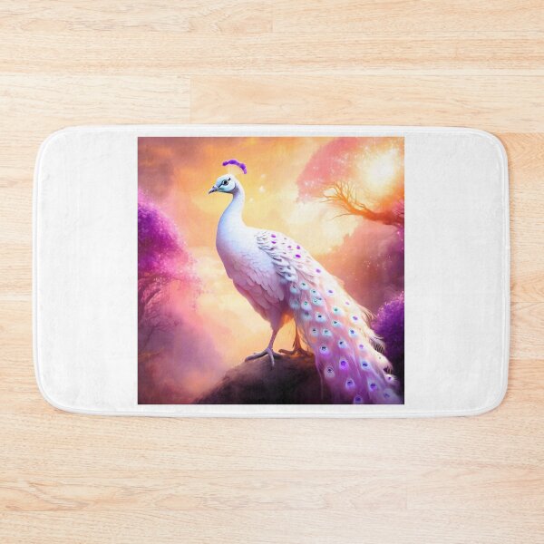 Item preview, White peacock bird with purple spots designed and sold by janjacbu.