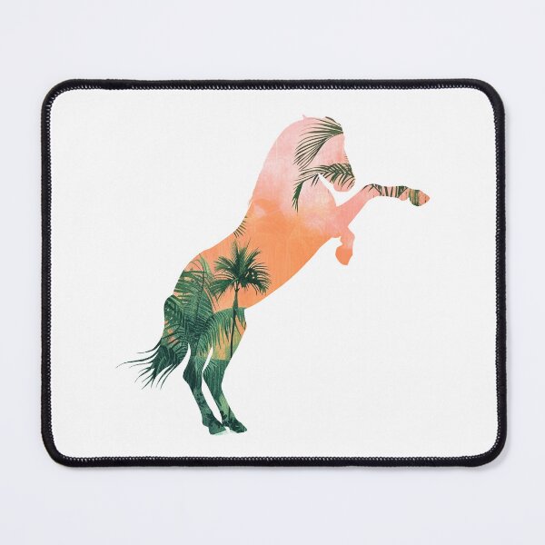 Item preview, Horse rearing in tropical palm tree tropical pink and green, for every horse girl lover! designed and sold by PICbyFemke.
