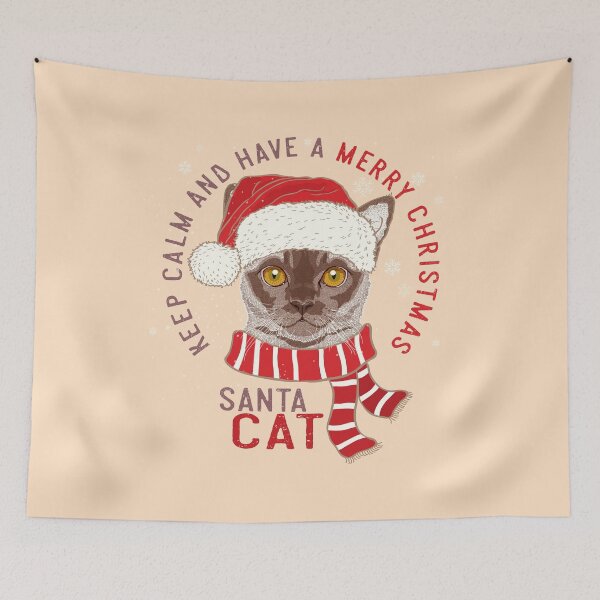 Item preview, Keep Calm and Have a Merry Christmas - Santa Cat designed and sold by LazyCaat.