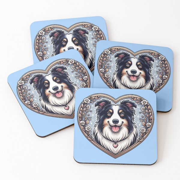 Item preview, Border Collie Tri Color Cottagecore Dog Valentine Heart designed and sold by CoffeeIsATrip.
