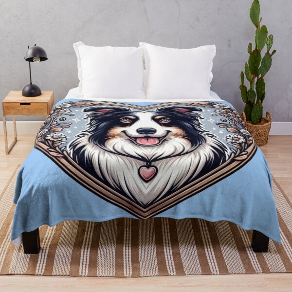 Item preview, Border Collie Tri Color Cottagecore Dog Valentine Heart designed and sold by CoffeeIsATrip.