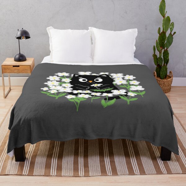 Item preview, Black cat with flowers Essential designed and sold by ZingZest.