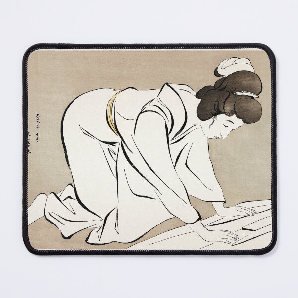 Item preview, Woman Folding a Kimono (1953) by Goyō Hashiguchi designed and sold by My Artprintz.