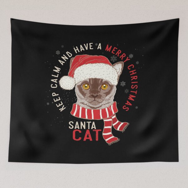 Item preview, Keep Calm and Have a Merry Christmas - Santa Cat designed and sold by LazyCaat.
