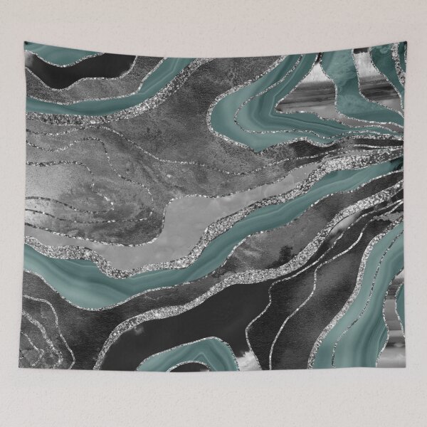 Item preview, Pale Teal Gray Marble Agate Silver Glam #1 (Photo of Glitter Only - Not Reflective) designed and sold by Anita's & Bella's Art.