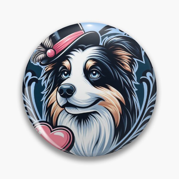 Item preview, Border Collie Tri Color Steam Punk Dog Hat Valentine's Day Heart designed and sold by CoffeeIsATrip.
