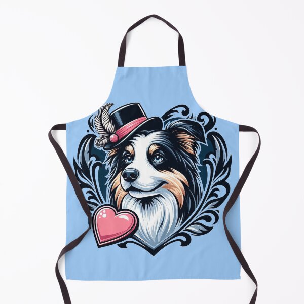 Item preview, Border Collie Tri Color Steam Punk Dog Hat Valentine's Day Heart designed and sold by CoffeeIsATrip.