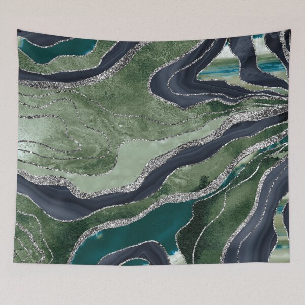 Item preview, Green Blue Marble Agate Silver Glam #1 (Photo of Glitter Only - Not Reflective) designed and sold by Anita's & Bella's Art.