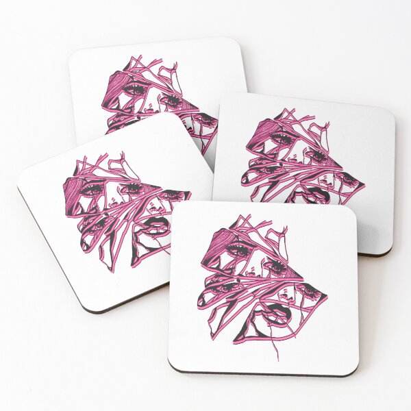 Item preview, PINK Broken Hearted Trippy Line Art designed and sold by Mackenzie "Kenzie" Janveaux.