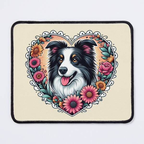 Item preview, Border Collie Tri Color Cottagecore Dog Valentine's Day Flowers designed and sold by CoffeeIsATrip.