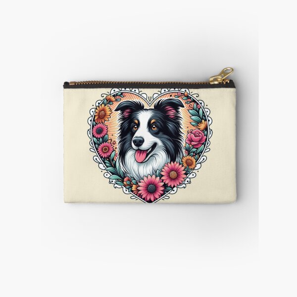 Item preview, Border Collie Tri Color Cottagecore Dog Valentine's Day Flowers designed and sold by CoffeeIsATrip.