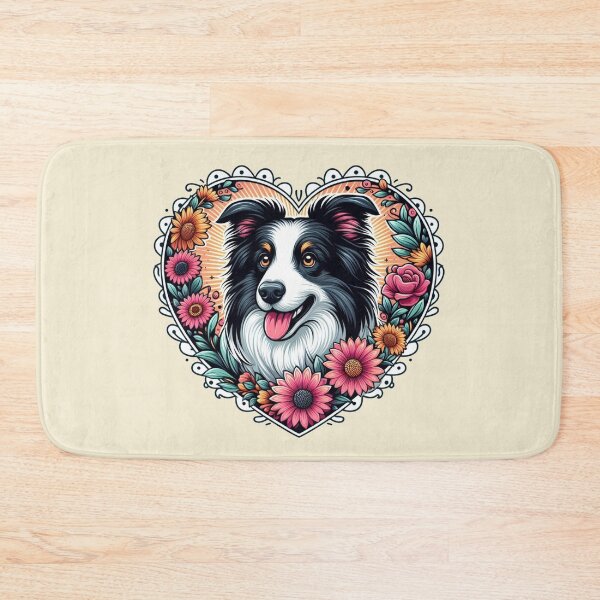 Item preview, Border Collie Tri Color Cottagecore Dog Valentine's Day Flowers designed and sold by CoffeeIsATrip.