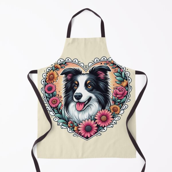 Item preview, Border Collie Tri Color Cottagecore Dog Valentine's Day Flowers designed and sold by CoffeeIsATrip.