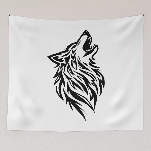Item preview, Howling Wolf Tribal Tattoo designed and sold by CosmicAnomaly.
