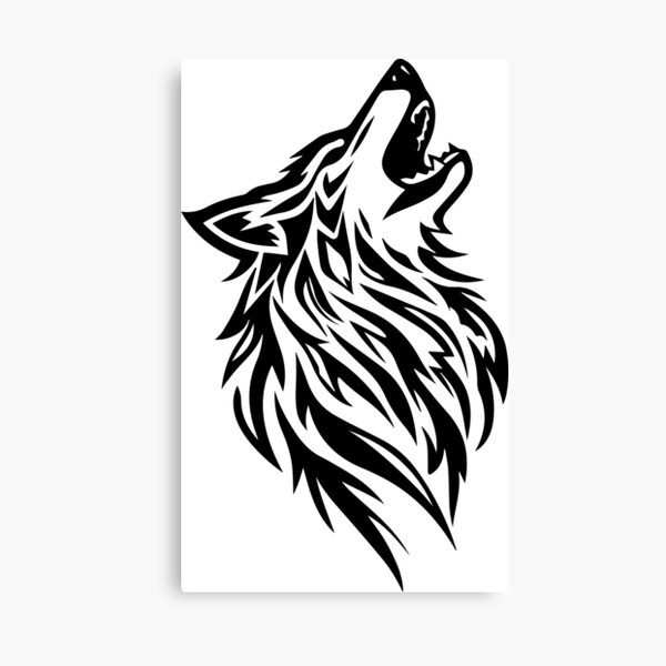 Howling tribal wolf