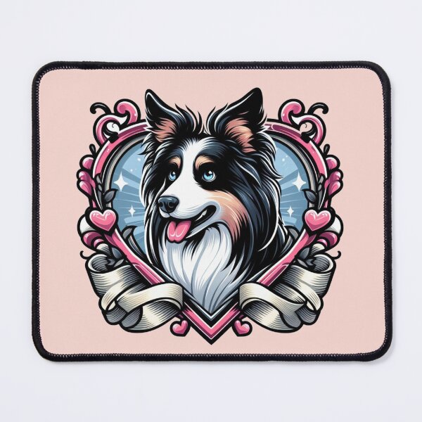 Item preview, Border Collie Tri Color Fancy Herding Dog Valentine's Day Hearts designed and sold by CoffeeIsATrip.