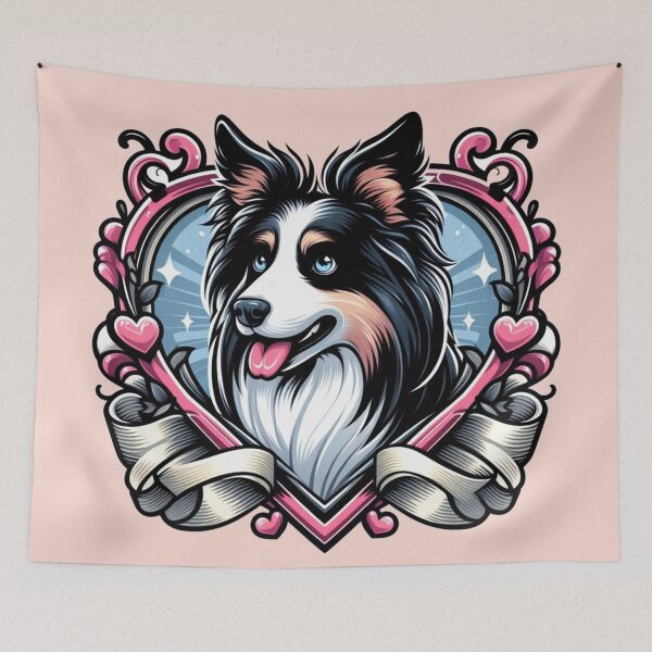 Item preview, Border Collie Tri Color Fancy Herding Dog Valentine's Day Hearts designed and sold by CoffeeIsATrip.