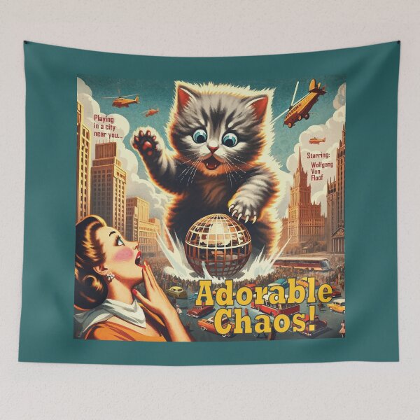Item preview, Adorable Chaos! - Giant Kitten Plays in City designed and sold by WolfgangVFloof.