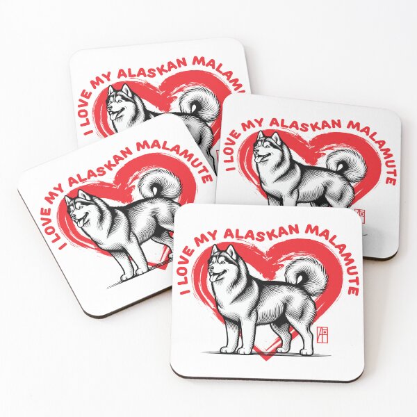 Artikelvorschau, Ich liebe meinen Alaskan Malamute – ich liebe meinen Hund – hingebungsvoller Hund entworfen und verkauft von ArtProjectShop.