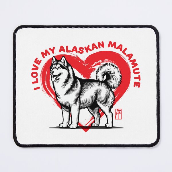 Item preview, I Love My Alaskan Malamute - I Love my dog - Devoted dog designed and sold by ArtProjectShop.