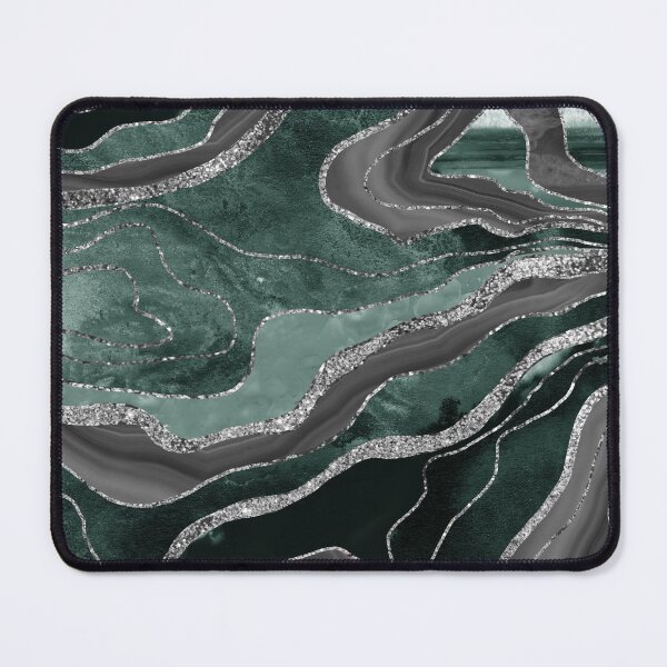 Item preview, Dark Green Black Marble Agate Silver Glam #1 (Photo of Glitter Only - Not Reflective) designed and sold by Anita's & Bella's Art.