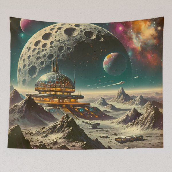 Item preview, Galactic Outpost on a Distant Moon designed and sold by LivingArtClips.