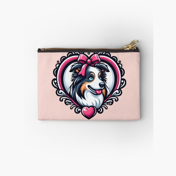 Item preview, Border Collie Tri Color Aussie Herding Dog Valentine's Day Hearts designed and sold by CoffeeIsATrip.